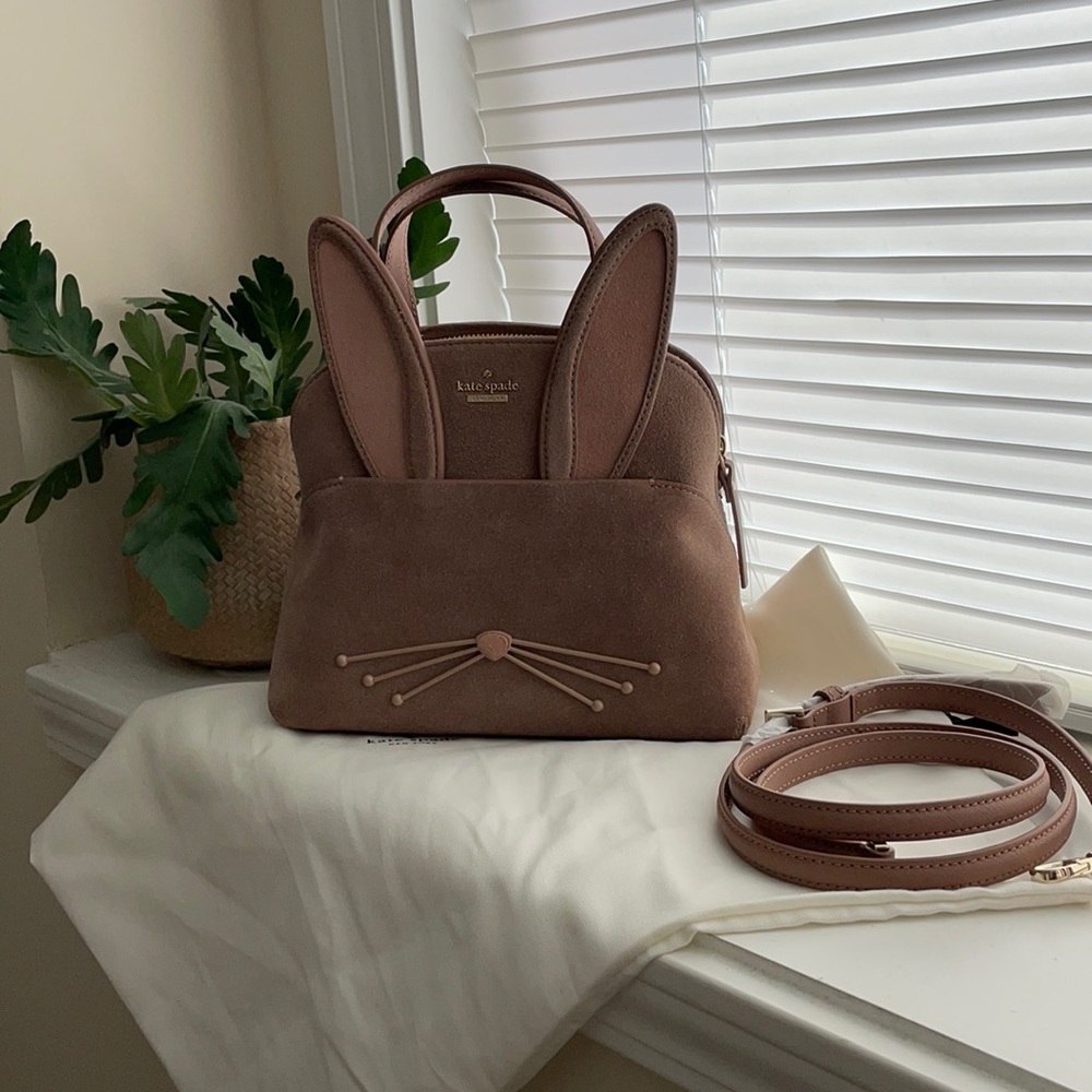 Kate spade Dessert Muse rabbit lottie suede bag